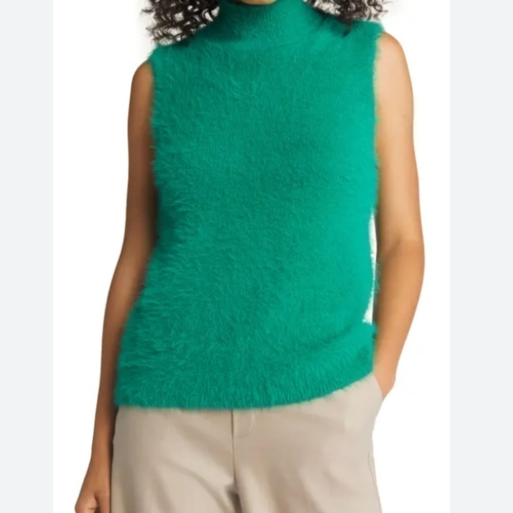 Halogen Green Fuzzy turtleneck sweater , XL.  P1038